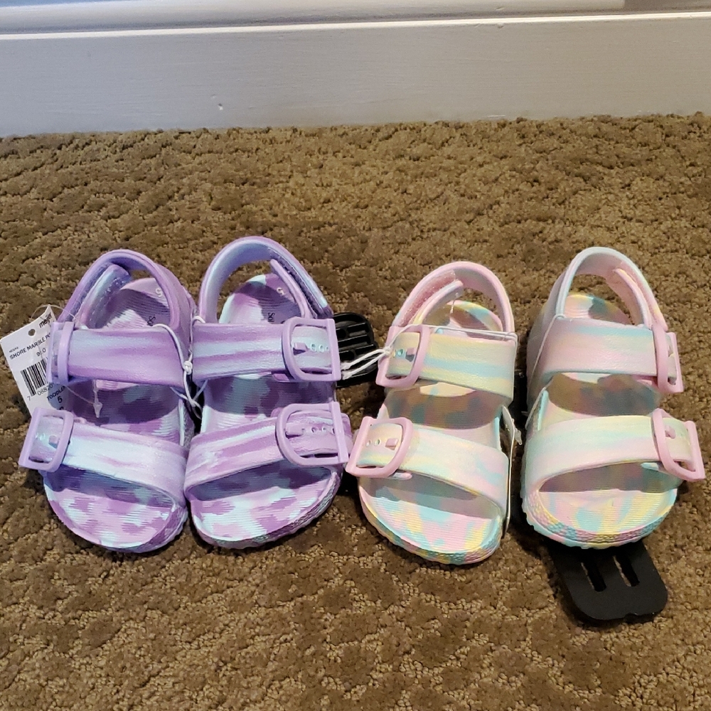 Baby Toddler Girls Sol Borne Birk Style Eva Sandals Size 5 6 7 8 NWT Pastels